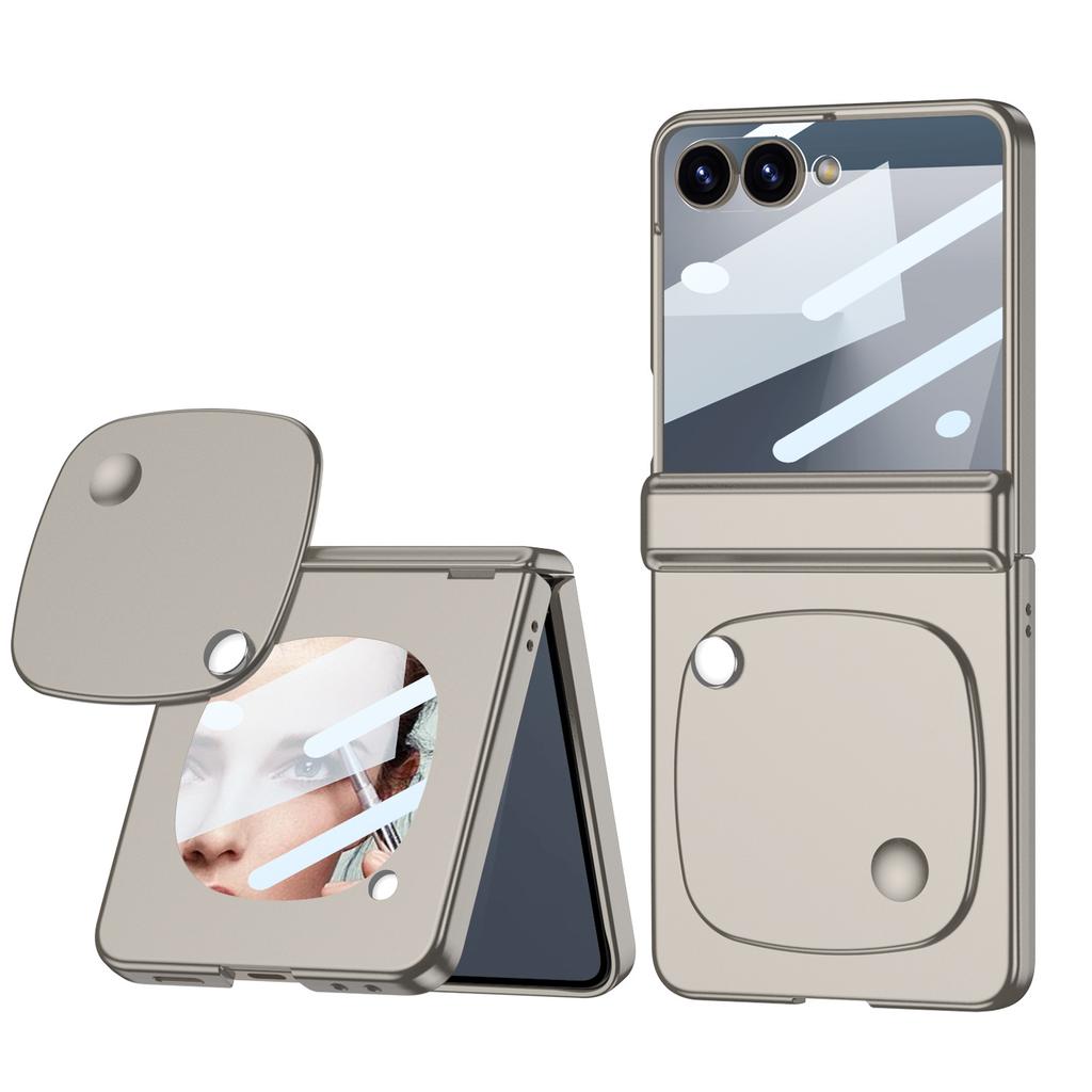 Samsung Z Flip7 Folding Mobile Phone Case Ultra Thin Shell Film Rotating Shaft Full Inclusive Beauty Mirror Fashionable Magnetic Absorption