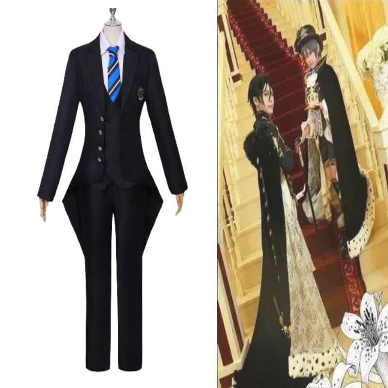 Black Butler Sebastian Cosplay Kostüm Polyester Stoff Einfacher Stil Japanisches Anime Thema