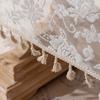 Rose Lace Tablecloth – Lightly Luxurious and Romantic Photo Backdrop / Decorative Cloth – Rectangular Cover for Coffee Tables and Nightstands