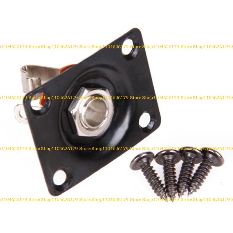 A1A2 1/4 Inch 6.35mm Guitar Mono Output Jacks Plate Input Socket with Mounting Screws Electric Guitar Bass Replacement Parts