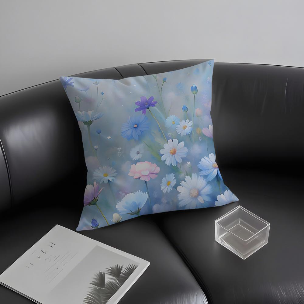 Little Flowers Ins Cushion Cover Pillowcase Ultra Soft Skin Friendly Fabric Cloud Like Comfort & Concealed Zipper