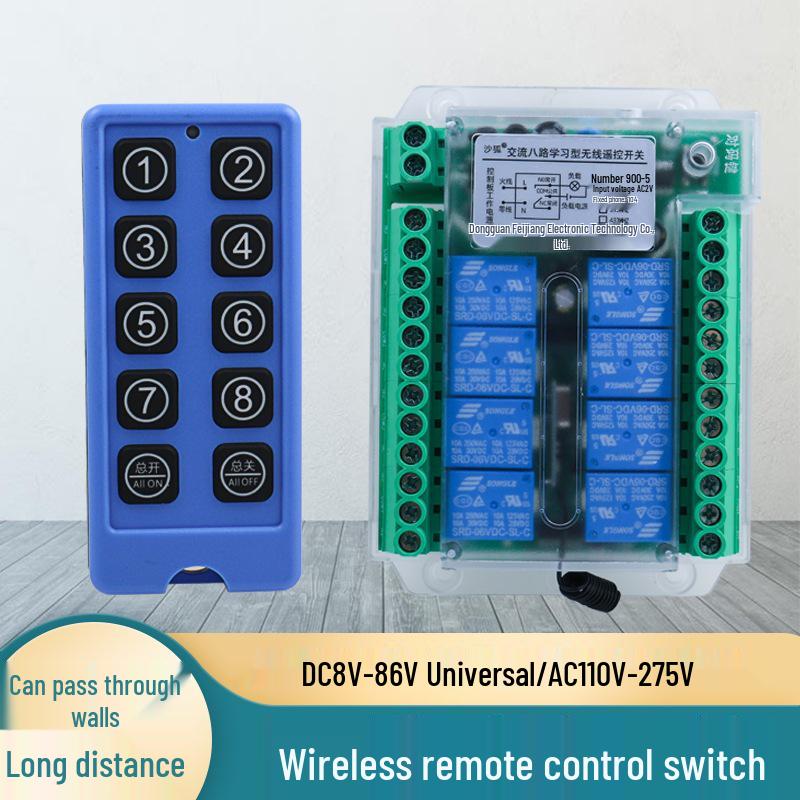 8-Channel RF Wireless Remote Control Solenoid Valve Switch for Industrial Use