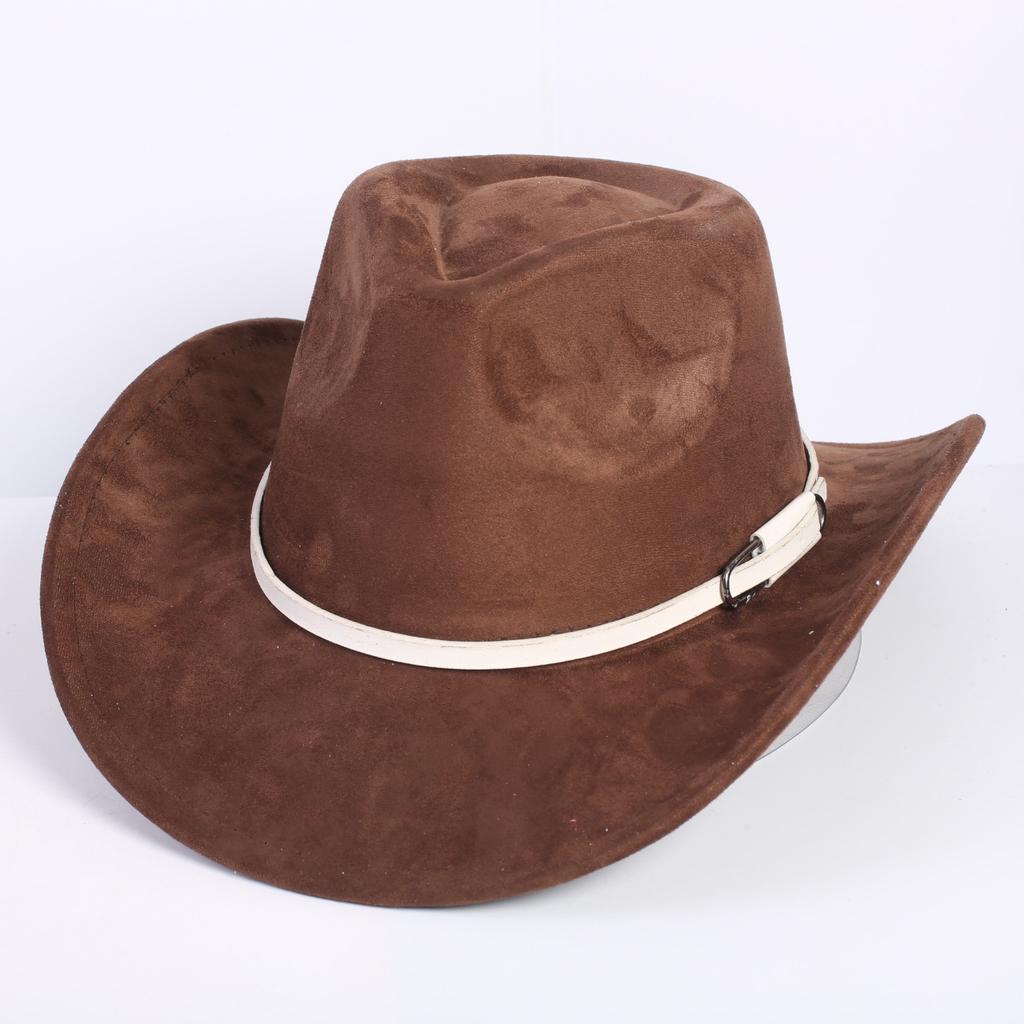 Popular European and American classic suede western cowboy hat men's and women's fashion LO style peach heart cowboy hat
