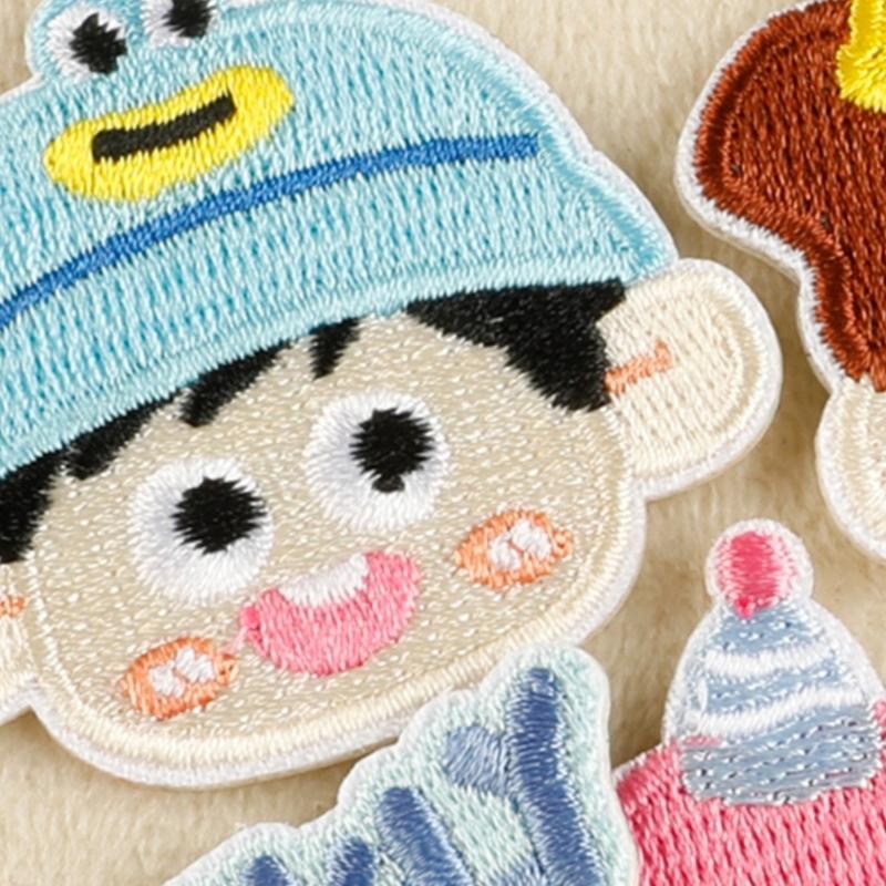 9 Pcs Cartoon Boy Iron On Patches Clothing Patches Little Girl Repair Patches Embroidery Patches for Bag Decoration