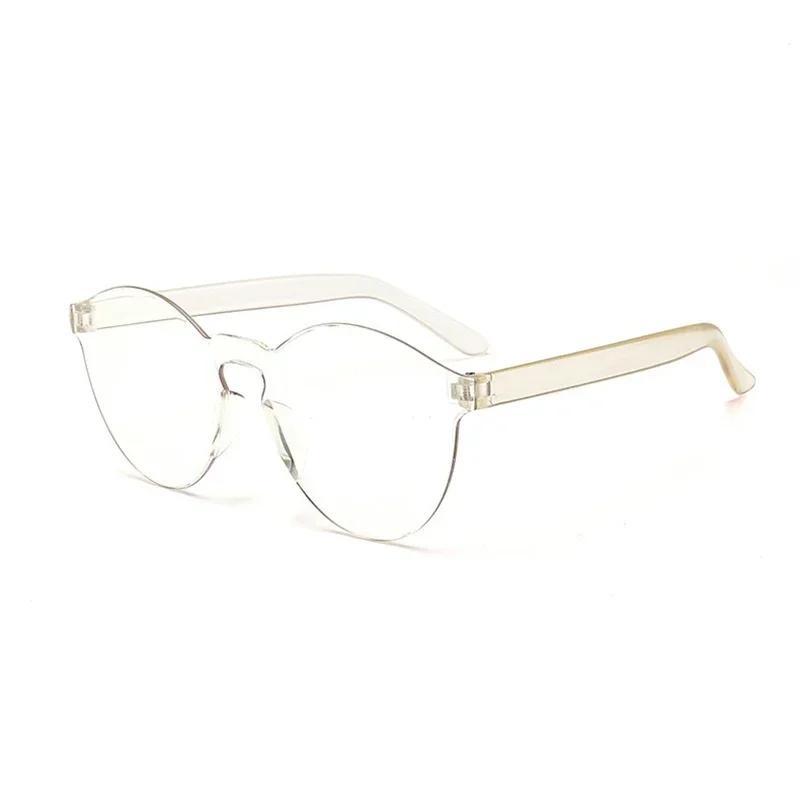 1Pcs Motorcycle Fashion Round Candy Lens Frameless Sunglasses Women/men Jelly Color Frameless Sun Glasses Female Uv400 Eyewear