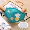 Tcare Reusable Bear Face Mask for Kids Breathable Cotton Cute Cartoon Design PM25 Anti Dust Protective