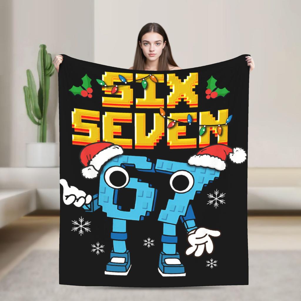 Popular 67 Brainrot Italian Meme Funny Blanket Warm Soft Flannel Throw For Sofa Office Travel Men Women Multi Sizes