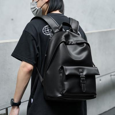 Trendy Men's Backpacks with Large Capacity, Casual Computer Bags for College Students, and Leather Schoolbags