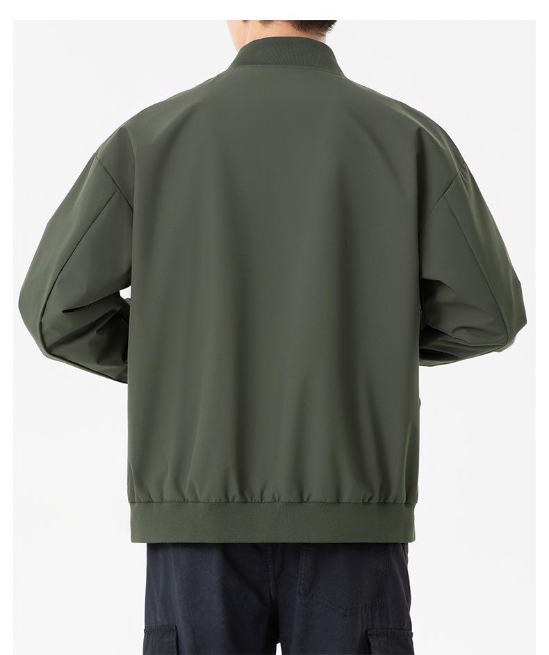 Men's Stylish Korean Trend Baseball Jacket: Handsome MA1 Workwear Top Casual Hoodie