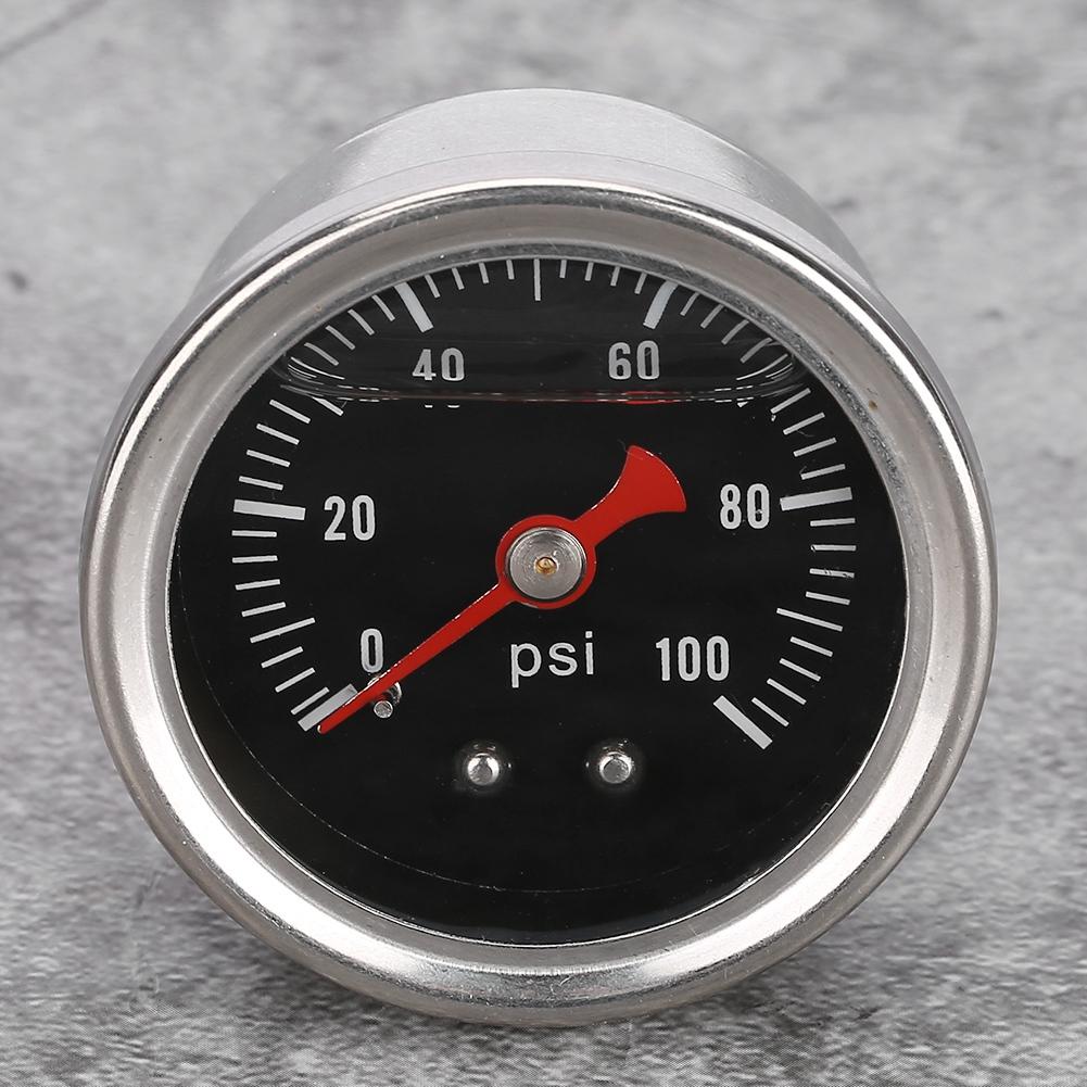 0 100 PSI Bar Universal Car Fuel Pressure Regulator Gauge Liquid Fill Fuel Oil Meter