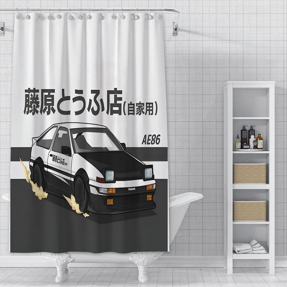 Tenda da doccia Impermeabile Tessuto Poliestere Pittura Colorata Tende da Bagno Iniziale D Casa Bagno Decorazione Tenda Con Gancio