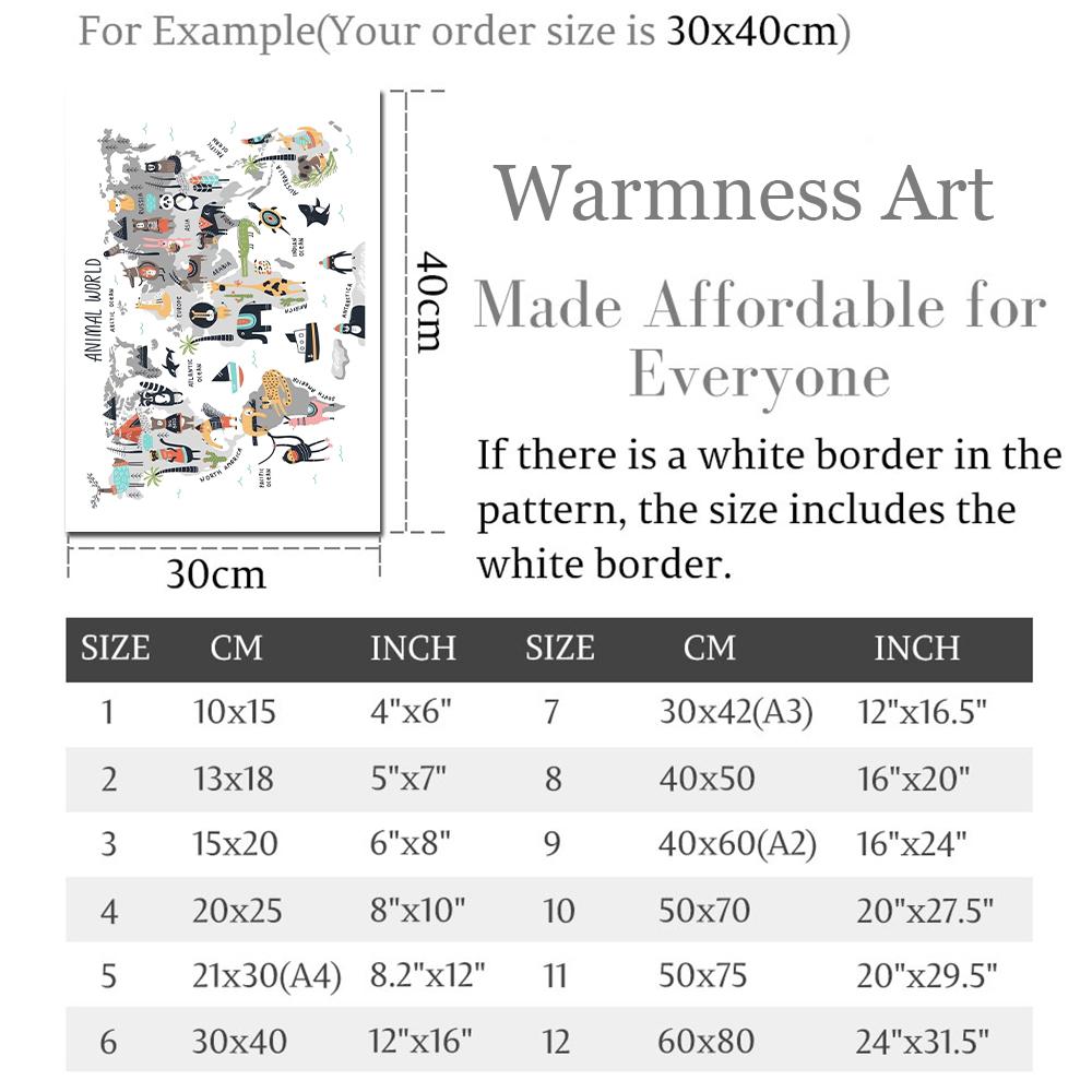 Animal World Map Art Print Nursery Poster Kids Gift Cartoon Canvas Painting Nordic Style Home Decor Wall Picture for Living Room