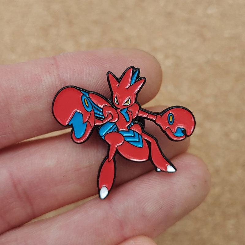 Scizor Anime Brooch For Backpacks Enamel Pin Mantis Metal Brooch Pin For Women Badges Pin Brooches Jewelry Accessories