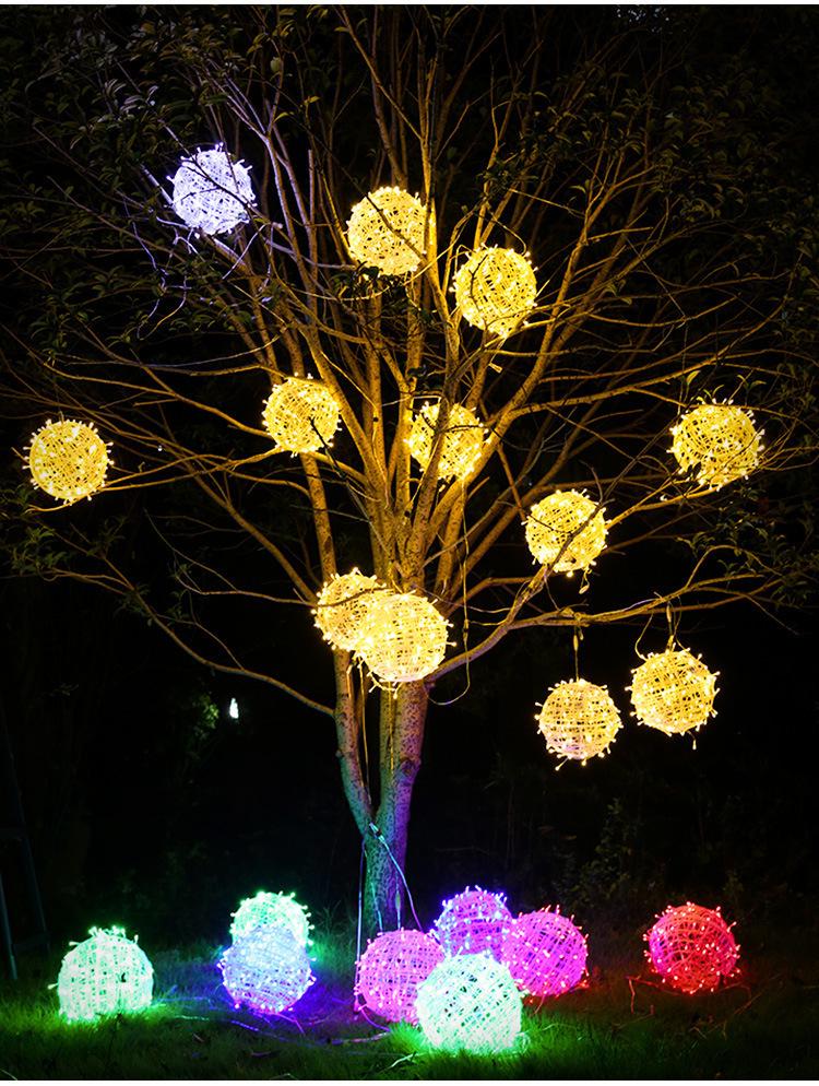 LED Rattan Dekorative Außenhängeleuchten Runde Kugel für Landschafts- und Straßenbeleuchtung