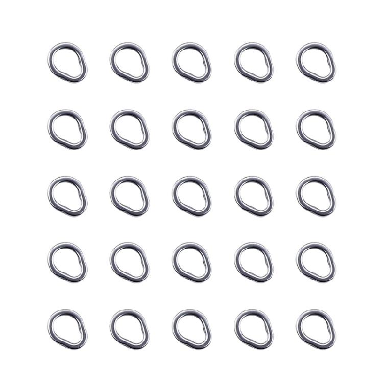 25Pcs Stainless Steel Split Rings Pear shape Solid Fishing Rings Lures Connectors for Saltwater Freshwater Fishing