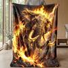 Fire vs Water Elephants Theme blanket Lightweight Warm Flannel Blanket Decorative Throw Blanket for Home Decoration