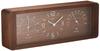 Lemnos Analog Table Clock with Thermometer and Hygrometer, Natural Wood Fabric, Yokan Brown, LC11-06, W300 x H109 x D50mm