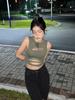 2023 Summer European-American Style Solid Color High Elastic Hollow Vest Crop Top for Women