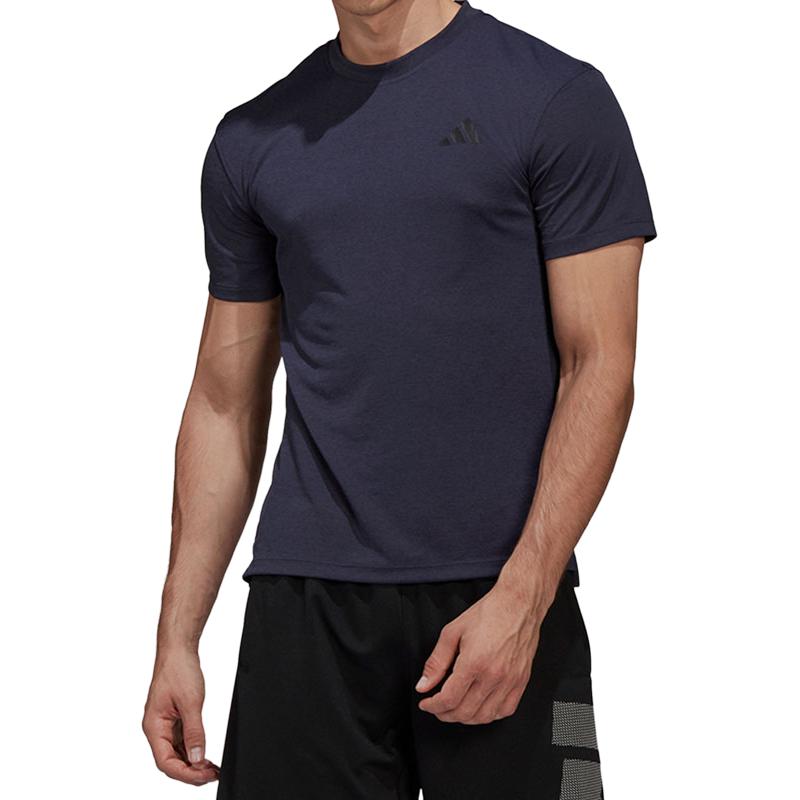 adidas T Shirts Men's Blue Crew Neck Moderate Straight Fit GR7101