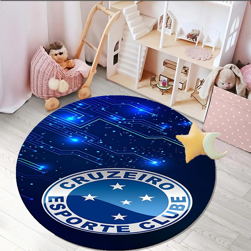 1PC round rug Fc Stars Shine Printed Round Area Rug ,Rug For Home Office, Round Chair Rug, Decorative Carpet Fan gifts Christmas gift