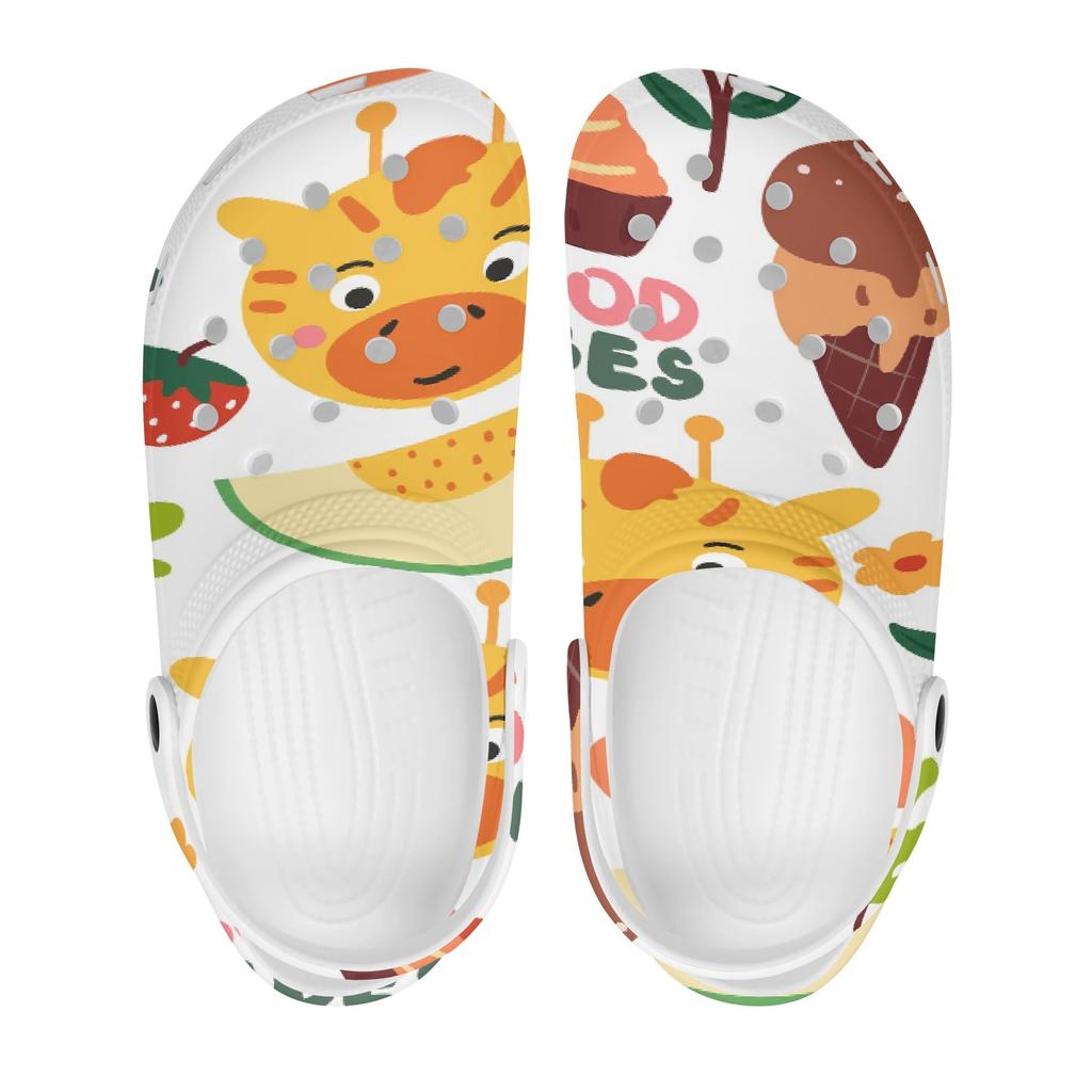 Unisex EVA Beach Shoes Colorful Printed Ventilated Easy Clean Slip On Beach Shoes Pool Area Bathroom Home Walking Shoes Beach Wear