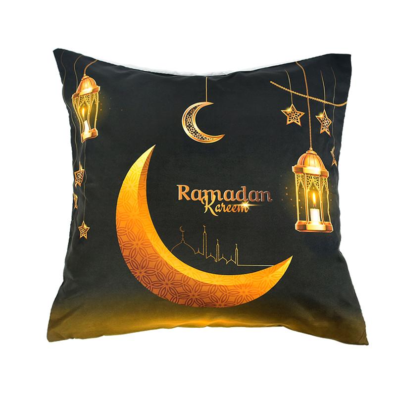 Home Decor Ramadan-themed Moon & Lantern Printed Pillowcases Pattern Cushion Cover Suitable for Sofa Bedroom Car Pillow Cover