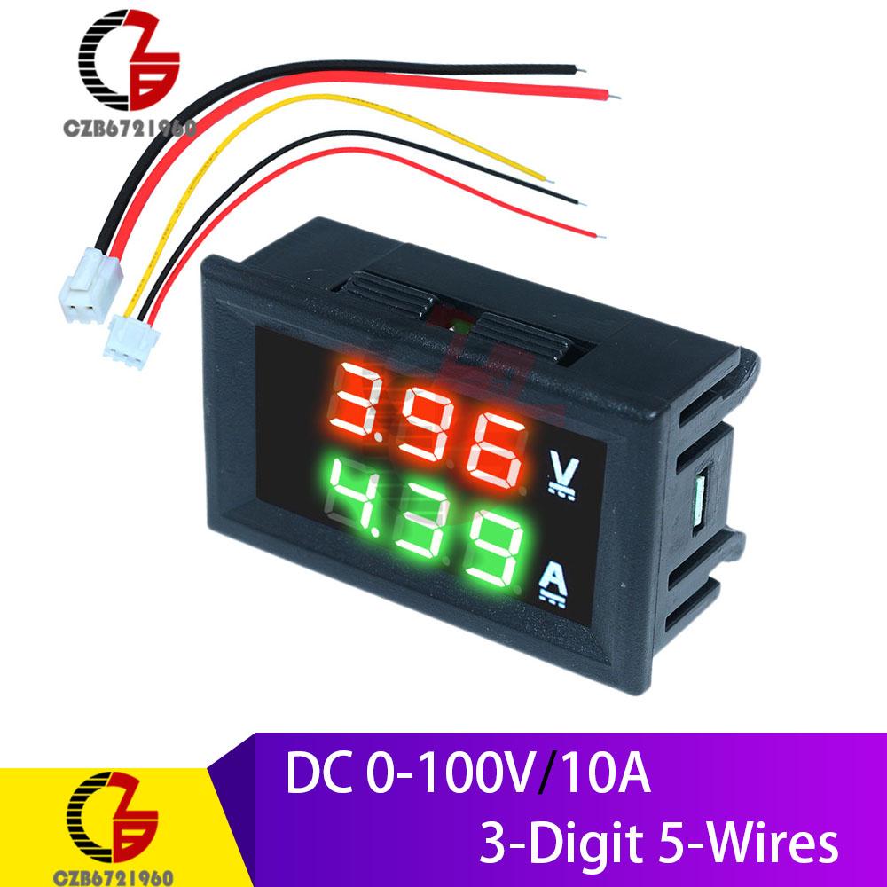 High Accuracy DC 100V 10A Digital Car Voltmeter Ammeter Motorcycle Voltage Indicator Tester Current Meter Replace USB Tester 12V