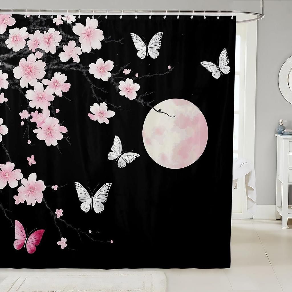 Koi Fish Shower Curtain Japanese Style Bath Curtain Boys Girls Ocean Marine Lotus Leaf Bathroom Shower Curtain Set Waterproof