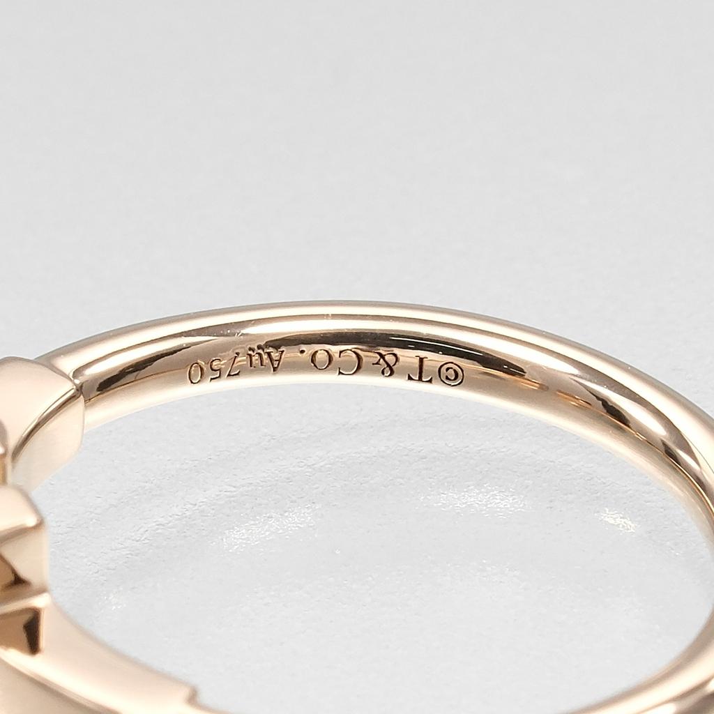 TIFFANY&Co. T wire Ring K18 Pink Gold #3.9(US Size) 2.74g Women Used