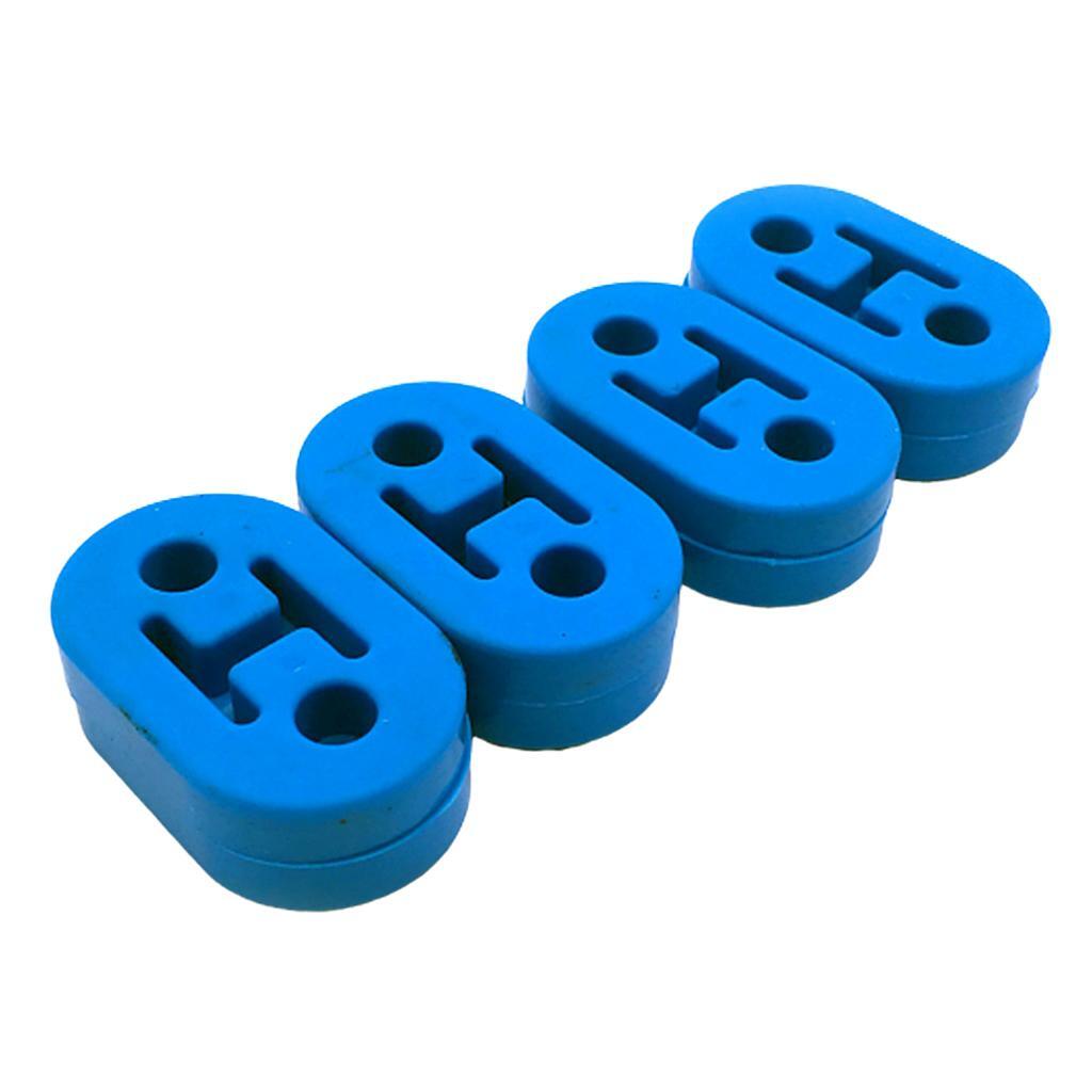 4x Universal Silicone Muffler Exhaust Hanger Short Hangers Blue 12mm- 1/2"