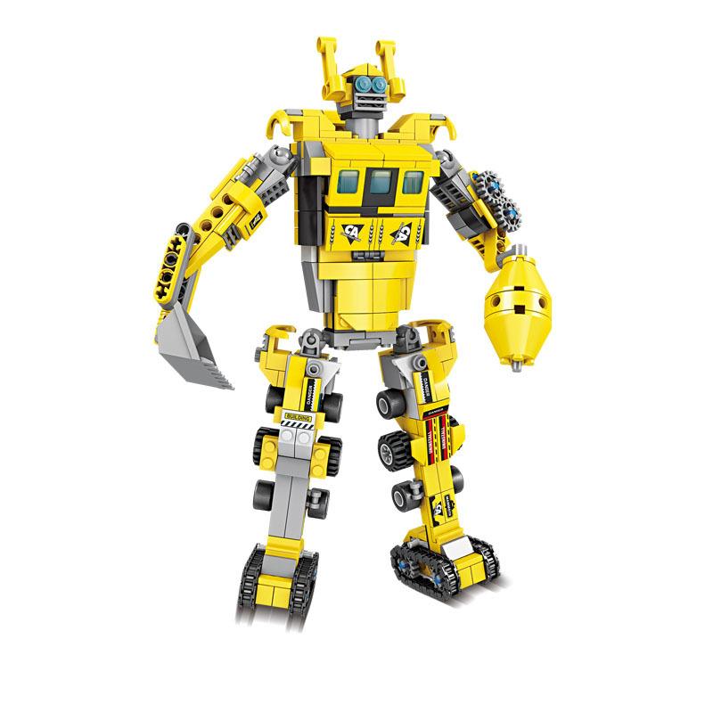 

KAZI 8-в-1 городская инженерная охранная машина, броня, собранный блок-толкатель, вилочный погрузчик, детская развивающая игрушка, подарок для мальчика