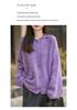 Women's Heather Yarn Polo Collar Cashmere Wool Blend Cardigan - Thick, Long Pile, Plush, Warm, Perfect for Autumn and Winter