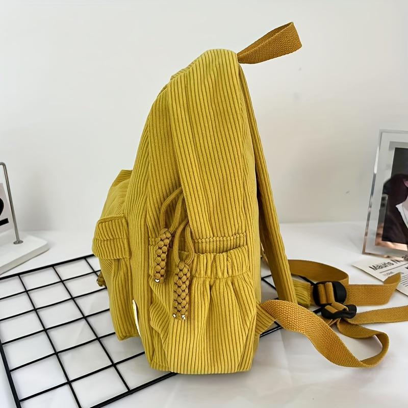 Corduroy Small Backpack  Casual Travel Backpack  Simple Fashion Backpack