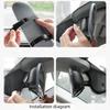 High-definition wide-view auxiliary rearview mirror, wide-angle curved rearview mirror inside the car, anti-glare rear observati
