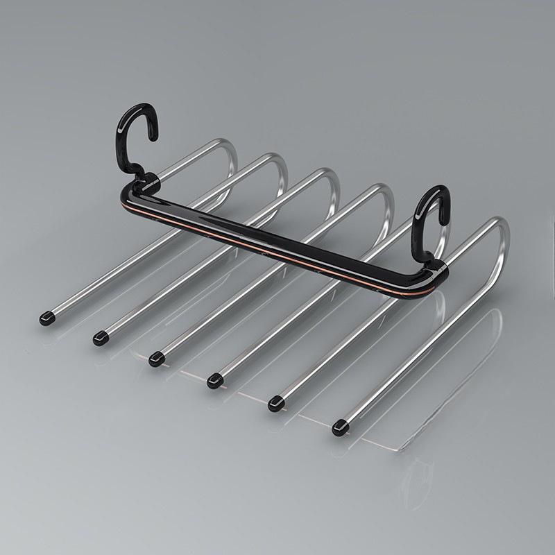 1pc Multi-layer Pants Hanger, Stainless Steel Rack, Save Space Storage and Organization for Wardrobe, Closet, Bedroom, Suitable for Pants,  Scarves