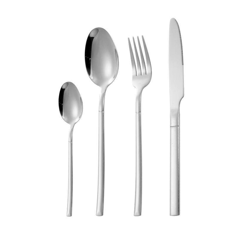 32pcs for 8, Dinnerware Set Stainless Steel Cutlery Set Knife Fork Tea Spoon Bar Restaurant Kitchen Tableware