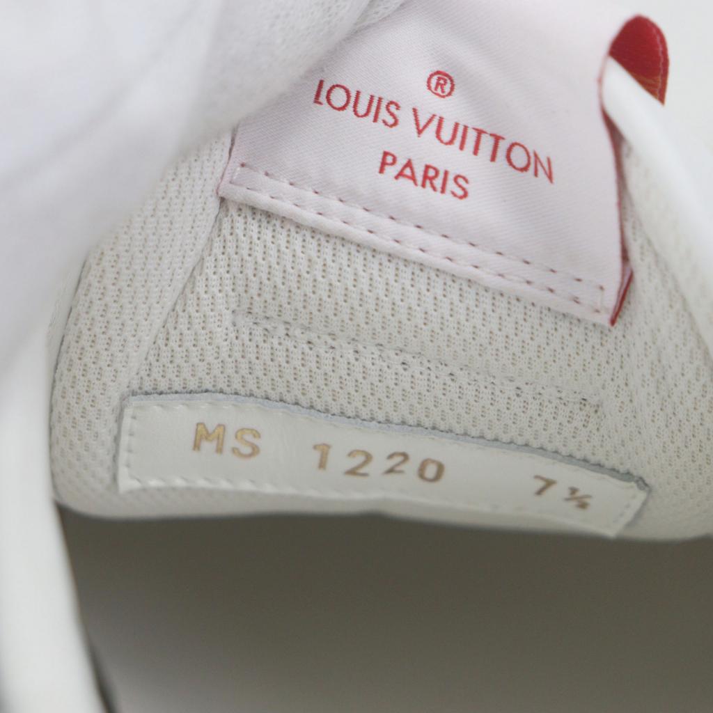 Pristine LOUIS VUITTON Low cut sneakers white leather mens 7.5 Used