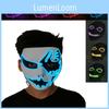 Máscara Facial Premium com Luz LED Ideal para Festa de Dança de Halloween Cosplay Decoração