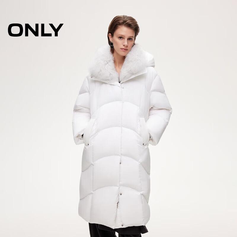 ONLY Women's Detachable Fur Collar Goose Down Puffer Jacket