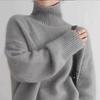 Warm Autumn Winter Women Loose Turtleneck Knitted Sweater Solid Color Pullover Top Basic Style