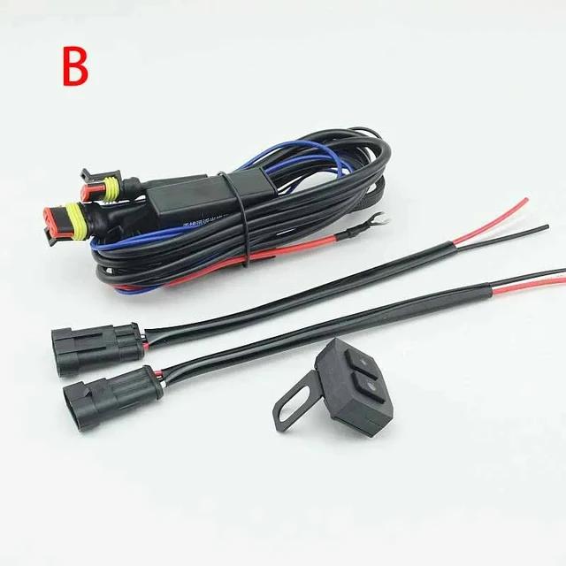 1set Motorcycles LED Spotlight Switch Fog Light Wiring Harness Relay Wire with Flash Wireless Controller Switch Universal