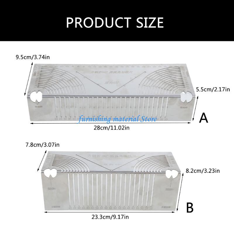 Y5GD Square Tube Folding Right Angles Drawing Tool Round Corners Line Drawer Tool