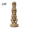 Durable Skull Sculpture 3D Printed Stacking Figurine, Gothic No Speak Hear See Halloween Figurine Statue, Party Horror Decoration for Home Office