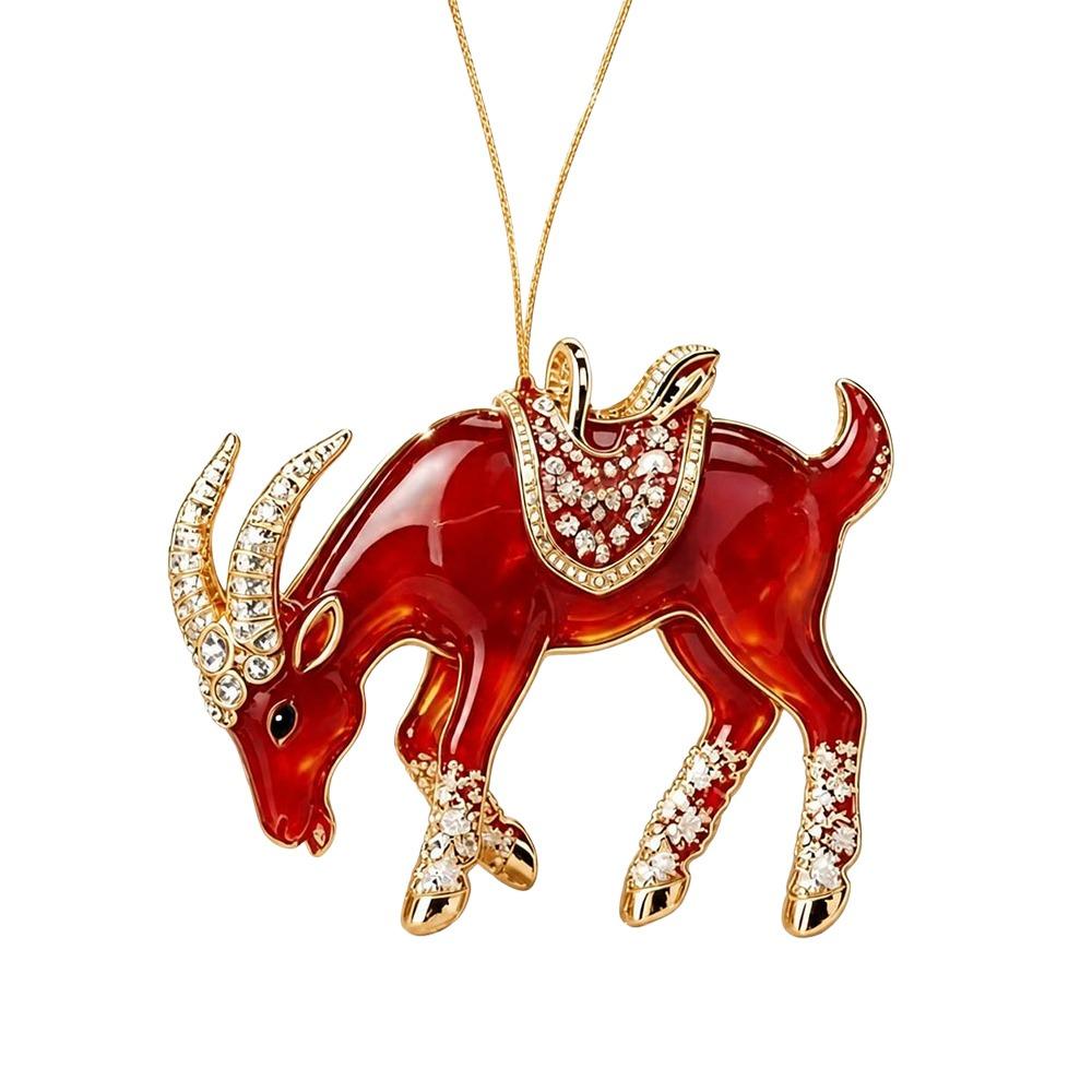 2D Flat Goat Pendant Acrylic Animal Hanging Decoration Gifts Christmas Tree Ornament  Bag Charms