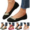 Women's Fashionable Casual Round-Toe Oversized Rhinestone Flats