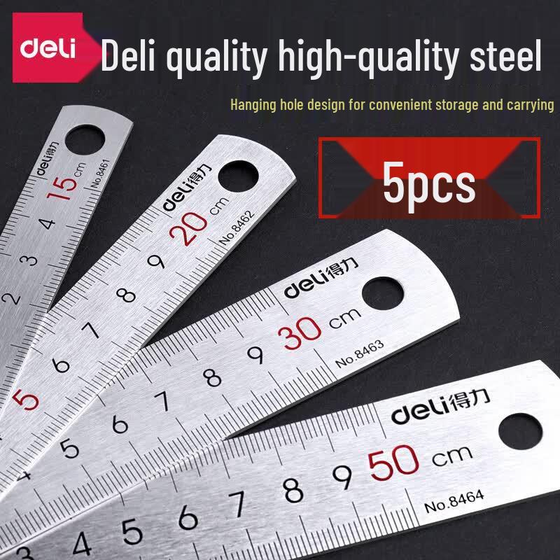 Deli Stainless Steel Straight Ruler Set
