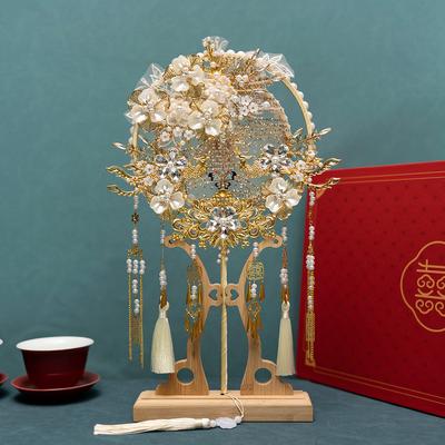 Chinese Style Decorative Fan for Bride Group Fan Gift for Best Friend Wedding and Material Package for Finished Fan Chinese Fan