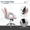 Office Chair, Swivel Desk Chair, Velvet Vanity Chair with Adjustable Height and Rolling Wheels for Home Work Study, Pink