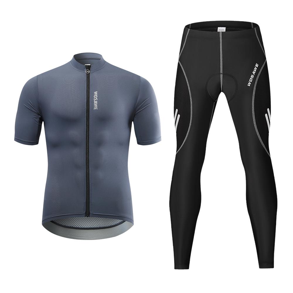

Велосипедні комплекти WOSAWE Чоловічі велосипедні костюми з короткими рукавами, трикотаж з гелевою підкладкою, довгі штани 3XL