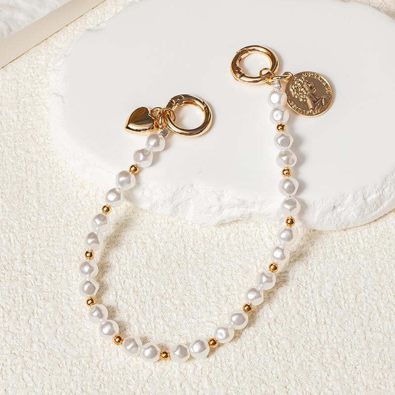 Internet Celebrity Bead Universal Mobile Phone Lanyard Ins Style New Anti Loss Short High-end Opposite Sex Wrist Strap Chain